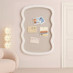 Wonderjune Linen Display Pinboard, Wavy, 24" X 36", Cream White by Wonderjune