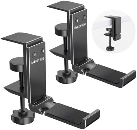 2 Pack Aluminum Headphone Stand Hanger Foldable by Goldmille