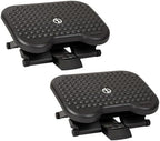 Mind Reader Foot Rest, Under Desk at Work, Ergonomic, Height Adjustable, Office, Plastic, 17" L x 13" W x 6.25" H, Set of 2, Black by MindReader