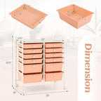 LDAILY 12 Drawer Rolling Storage Cart, Craft Cart Organizer on Wheels w/Metal Frame, Large Capacity & Smooth Drawer, Rolling Cart w/Drawers for Classroom, Office - Image 3