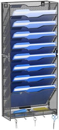 OUTWOLF 10 Tier Hanging Wall File Organizer Wall Mount Paper Document Folder Holder with Hooks for Home Office Organization by OUTWOLF