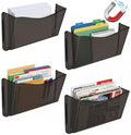 Azar Displays 250045-SMK Plastic Wall Mount File Holder with Magnets Smoke Colored, 4-Pack by AzarDisplays