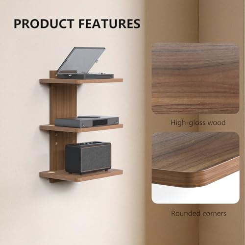 WALI 3 Tier Floating TV Wall Shelf for Projector, DVD Player - Image 3