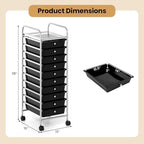 Giantex Rolling Storage Cart with 10 Drawers, Utility Cart with Tabletop, Drawer Organizer with Wheels for Craft Art Paper Tool, Mobile Organization & Sorting for Office Home School School Supplies - Image 3