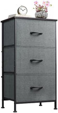 WLIVE Small Dresser Nightstand for Bedroom, 3 Drawers, Dark Grey by WLIVE