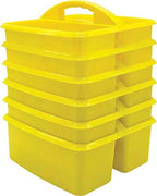 Teacher Created Resources Yellow Portable Plastic Storage Caddy 6-Pack for Classrooms, Kids Room, and Office Organization, 3 Compartment by TeacherCreatedResourcesOS