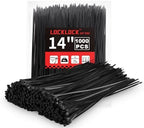 Zip Ties 14 inch(1000 Pack), 60 lb, Black Heavy Duty Wire Ties, UV Resistant Cable Ties for Indoor and Outdoor Use, LOCKLOCK by Unknown