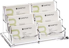 SANRUI Clear Acrylic Desk Business Card Holder, 6 Horizontal Slots by SANRUI