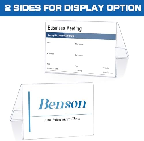 100 Pieces Acrylic Name Plate for Desk, 3.5'' x 2.5'' Name Tent for Meeting - Image 3