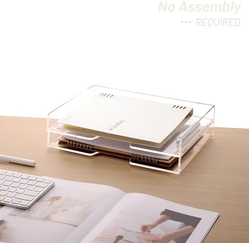 SANRUI Acrylic Paper Tray Organizer, Stackable Desk Organizer, 2-Pack - Image 6