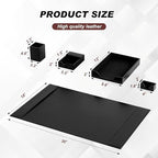 Sayglossy 5 Piece Leather Desk Pad Set with Side Rails 30"x18" Desk Blotter Protector, Letter Tray, Pen Cup, Sticky Note Clip, Name Card Holder, Executive Office Organizer Accessories Workplace(Black) - Image 2