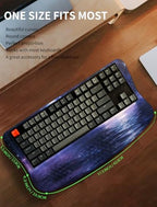 Ergonomic Wave Wrist Rest with Keyboard Stand, Cushioned Palm Rest, Comfortable Integrated Memory Foam for Natural Typing and Relieve Wrist Pain, Moon and Starry Sky - Image 6
