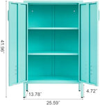 IRONFFICE Metal Accent Cabinet, Steel Cabinet Organizers and Storage, Metal Cabinet with Adjustable Shelves, 2 Doors Storage Cabinet for Living Room, Hallway, Office, Blue - Image 3