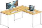 SHW 55 x 60 Commercial-Grade L-Shape Corner Office Computer Desk, Oak by SHW
