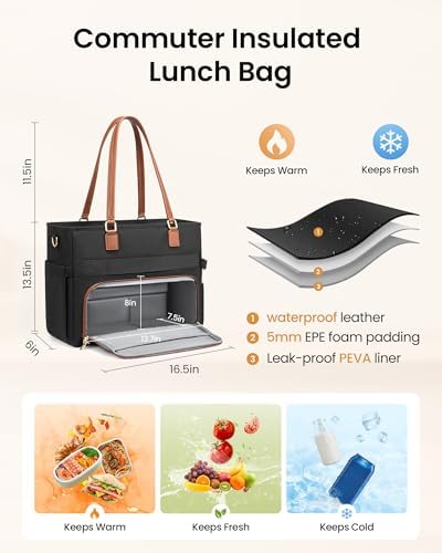 LOVEVOOK Work Tote Bag for Women,Laptop Bag with File Organizer for Teacher - Image 3