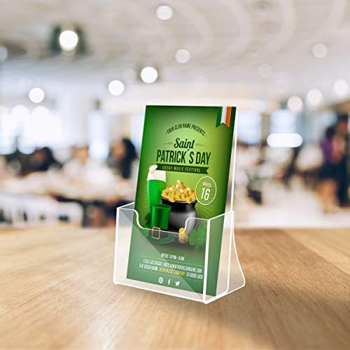 NIUBEE 6 Pack 8.5'' x 5.5'' Acrylic Bi-fold Brochure Holder,Clear Plastic Counter top Flyer Organizers - Image 6