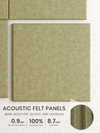 Bumusty 48"x 36" Large Felt Bulletin Board Tiles, Olive Green - Image 3
