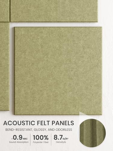 Bumusty 48"x 36" Large Felt Bulletin Board Tiles, Olive Green - Image 3