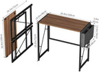 GarveeHome 31.5 Inch Folding Gaming Writing Computer Work Desk for Home Office,with Storage Bag & Hook,Space-Saving,Easy to Fold,Small Table for Bedroom,Apartment,Rustic Brown - Image 3