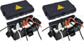 Hrensaw Medium Outdoor Electrical Box(10.6x5.5x4.5inch),Weatherproof Connection Box w/6 Cable Entry,IP54 Waterproof Extension Cord Cover Protect Power Strip,Timer,Plug,Holiday Lights,Black (Pack of 2) by Hrensaw