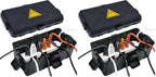 Hrensaw Medium Outdoor Electrical Box(10.6x5.5x4.5inch),Weatherproof Connection Box w/6 Cable Entry,IP54 Waterproof Extension Cord Cover Protect Power Strip,Timer,Plug,Holiday Lights,Black (Pack of 2) by Hrensaw