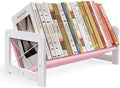 ELITEROO Tabletop Bookshelf, Simple Wood Book Organizer for Desk, Tilted Table Bookcase, Small Desktop Book Rack for Cookbook Display, Kids Reading, Office Storage, Pink by ELITEROO