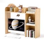 Desktop Bookshelf, 3-Tier Wood Countertop Bookcase with 5 Shelves, Desk Hutch for College Dorm, Multipurpose Desk Organizer Shelf Display Rack for Home Office, Hutch Top Only by SILKYDRY
