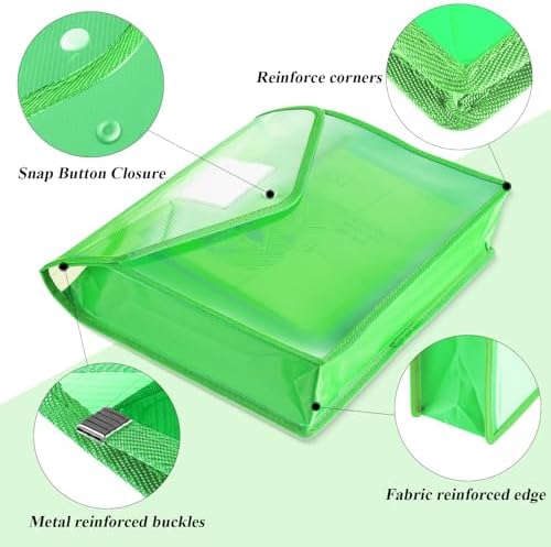 10 Pieces Plastic Expanding File Folders,Green, Horizontal - Image 3