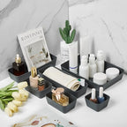 ISSEVE 8Pcs Silicone Drawer Organizer Trays for Bathroom, 4 Sizes, Black - Image 5