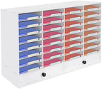 8 Tier Adjustable Literature Organizer, 32 Compartment with 2 Drawers Desktop File Mail Sorter Organizer File Classroom Student Mailbox Paper Bill Storage Cabinet for School Office Seminars by Unknown