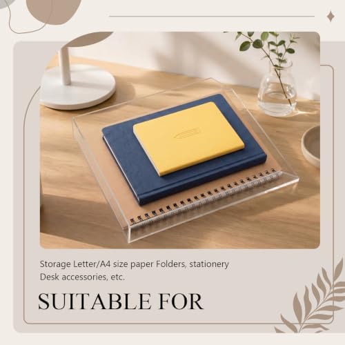 Novabright Acrylic Desk Organizer Letter Tray Set of 2, Tabletop Desktop File Holder for Storage Paper Letters Folders Notebooks, Clear Stackable Paper Tray for Office Copy Print - Image 6
