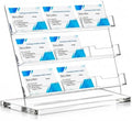 Dunzoom Business Card Holder for Desk, 9 Slots Acrylic Card Display Stand by Dunzoom