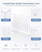 HAYVAN Acrylic Wall File Holder, No Drill Mount 2 Pack Clear - Image 5
