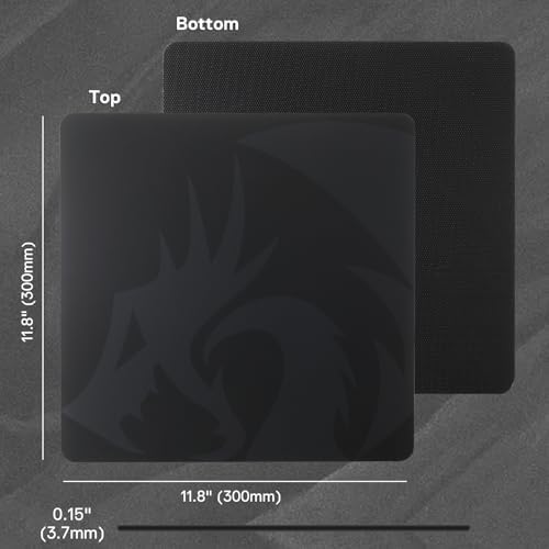 Redragon PG1M Glass Mouse Pad - Ultra-Smooth Precision Surface with Non-Slip Base, Easy to Clean, Hard Mousepad for Gaming - 11.8 x 11.8 x 0.15 inches, Black - Image 7