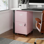 Polup 2 Drawer Rolling File Cabinet with Lock for Home Office - Image 2