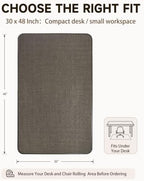 Funwheat Woven Office Chair Mat for Hardwood Floor, 30 x 48 in, Espresso - Image 2