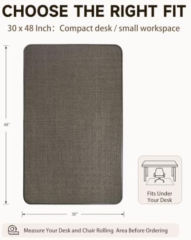 Funwheat Woven Office Chair Mat for Hardwood Floor, 30 x 48 in, Espresso - Image 2