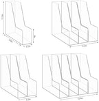 Clear Acrylic Magazine Rack, Vertical File Holder, Desk Organizer Storage Stand for Office, 4 Pack - Image 2