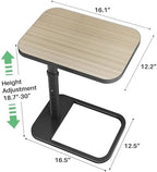 Kitstorack Upgraded TV Tray Table with Panel Lock, Adjustable Height & 90° Flip-Over Design, Sofa Arm End Side Table for Eating, Dinner, Snack, Laptop, Couch, Bed, Chair or Small Spaces, Gray - Image 2