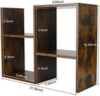 PAG-Mass Desktop Bookshelf Freestanding Wooden Countertop Bookcase Accessories Organizer Display Rack Dorm Desk Storage Shelf - Image 3
