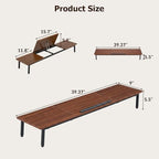 Dual Monitor Stand, 2-in-1 Adjustable Laptop Desk, Large Desktop Computer Monitor Riser For 2 Screens, Monitor Riser, Wood and Steel Multi-Purpose Desktop Storage Stand for Computer, Laptop, Screen, Printer, TV - Image 2