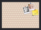 PinPix 20x14 inch Cork Bulletin Board. This Decorative Framed Pin Board Comes with Diamond Pattern in Light Pink and Cream Design and Satin Black. Ideal for Home, Office Decor or School (PinPix-294) by PinPixBulletinBoards