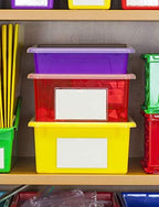 Storex Letter Size Deep Storage Tray – Organizer Bin for Classroom, Office and Home, Green, 10-Pack (62527A05C), 10 x 13 x 5 Inches - Image 2