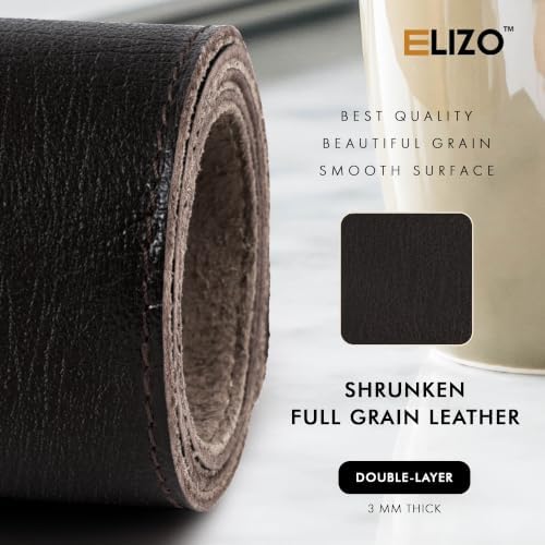 ELIZO Leather Desk Pad Real Leather Desk Mat Thick (3mm) Double Layer (32x16) Cover Blotter Desk Protector Large Computer Mat for Keyboard Mouse Pad Table Laptop Mat Office Accessories - Vintage Black - Image 3