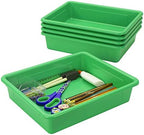 Storex Letter Size Flat Storage Tray – Organizer Bin for Classroom, Office and Home, Green, 5-Pack (62520A05C) by Storex