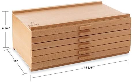 7 Elements 10 Drawer Wooden Artist Storage Supply Box for Pastels, Pencils, Pens, Markers, Brushes and Tools - Image 7