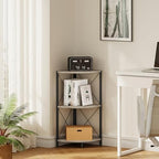 Snughome Corner Shelf for Desktop, 3-Tier Corner Storage Organizer with Metal Frame, Freestanding Corner Shelf Stand Display Rack for Kitchen Counter, Living Room, Grey - Image 6