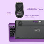 KOPJIPPOM Silent Wireless Keyboard and Mouse Combo - Keyboard with Large Print Cover, 2.4GHz Full-Sized Ergonomic Keyboard with Wrist Rest and Mouse for Laptop, PC, Notebook, Desktop - Image 6