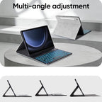 Keyboard Case for Samsung Galaxy Tab S10 Lite/S10 FE/S9 FE 5G 10.9"/S9,Mouse and 7 Color Backlit Keyboard,Pencil Holder, Magnetic Detachable,Premium PU Leather Cover with Auto Sleep/Wake,Gray+Mouse - Image 5