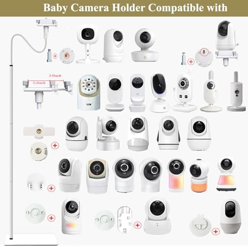 Baby Monitor Floor Stand Holder Mount Compactible for Nanit Pro & Flex Stand,Infant Optics DXR-8 Pro,VTech,Momcozy,HelloBaby,VAVA,nooie IPC100,Motorola VM75/VM50G/VM44 - Image 2